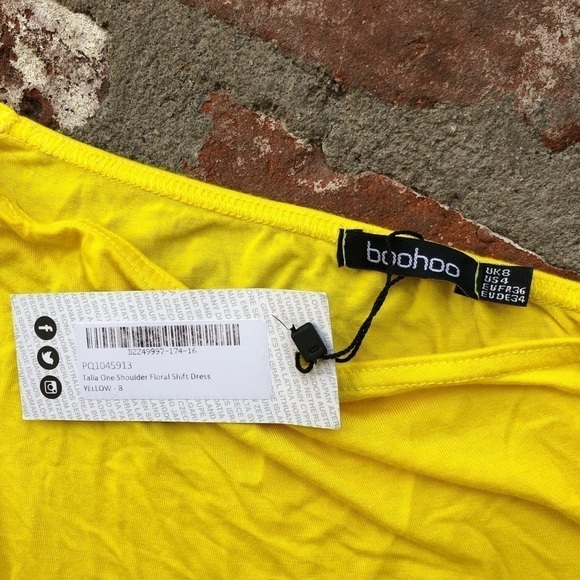 boohoo size 4 Talia 1 shoulder Floral Shift Dress - Picture 3 of 8